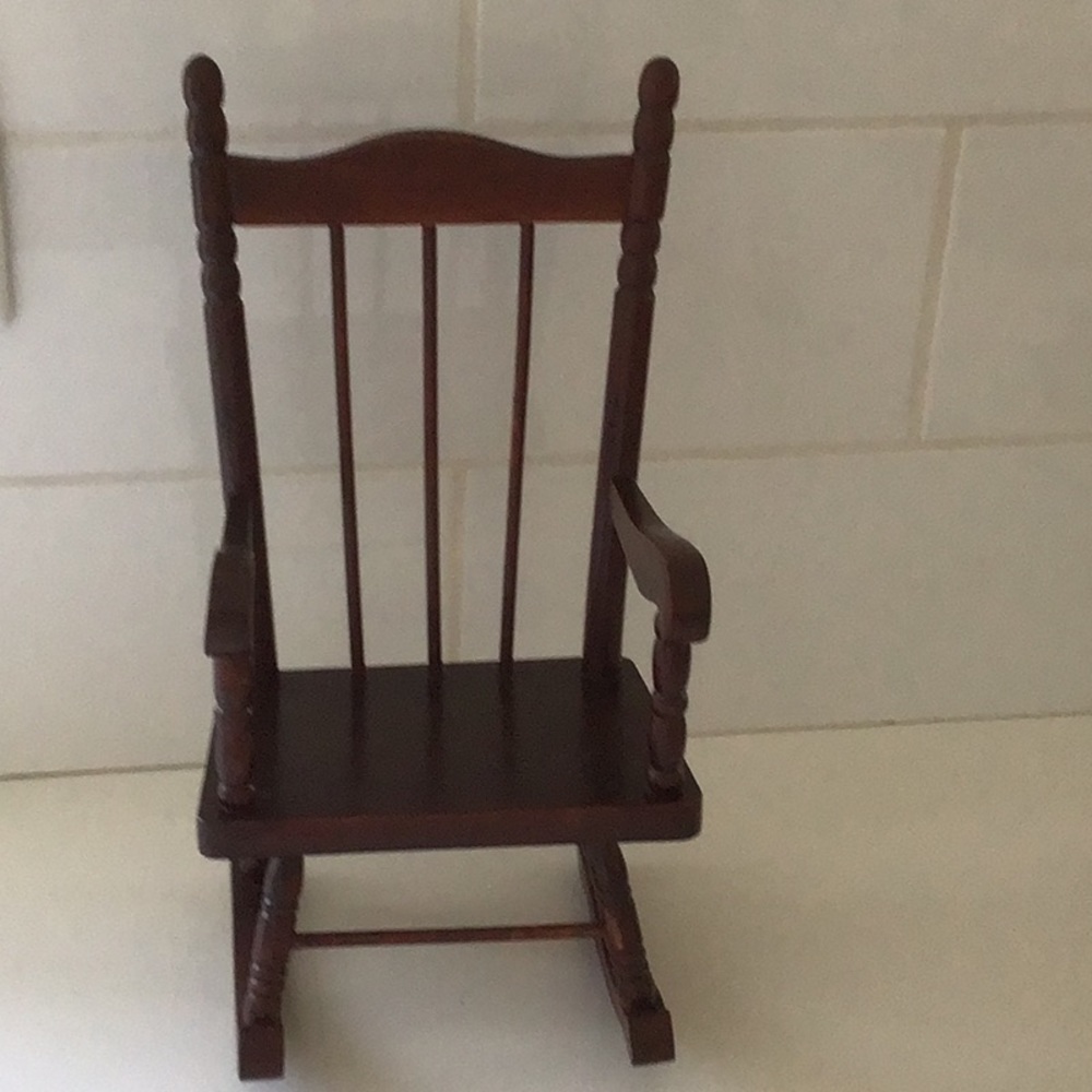 In excellent condition collectible vintage doll wood  rocking chair